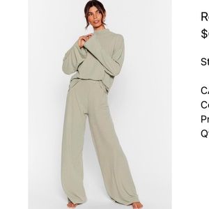 Nasty Gal loungewear ribbed set